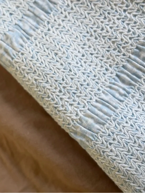 Glassons Light Blue Smocked Mini Skirt with Floral Ruffle - Picture 2 of 3